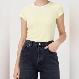 AGOLDE l Lightweight Ribbed Tee Yellow Small